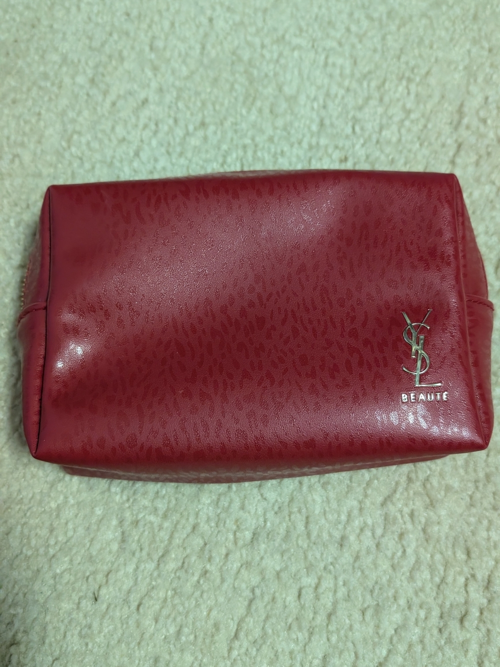 Yves Saint Laurent Red Logo Cosmetic Pouch